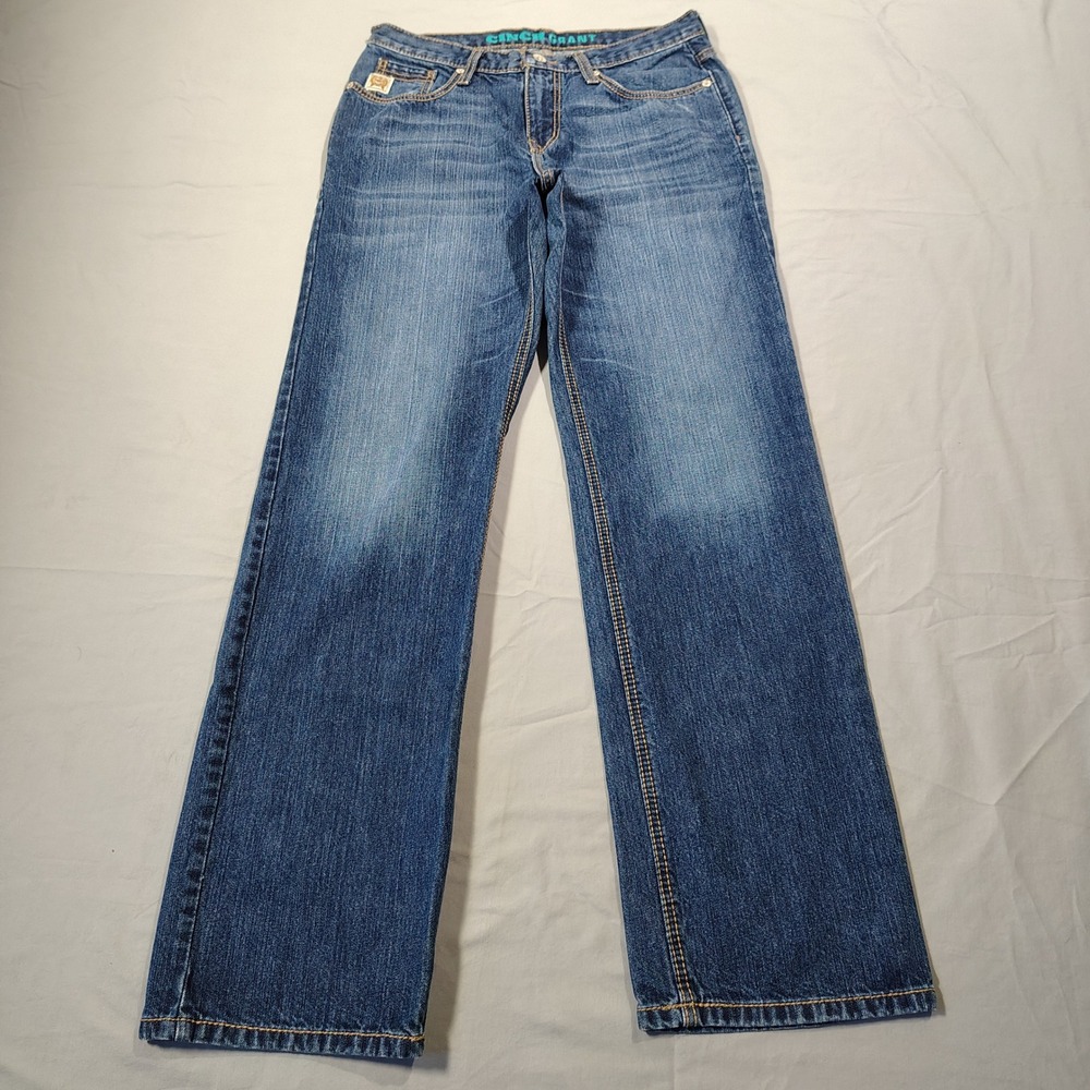Cinch Jeans Mens 31x34 Grant Relaxed Bootcut Cotton Denim Western MB65237001